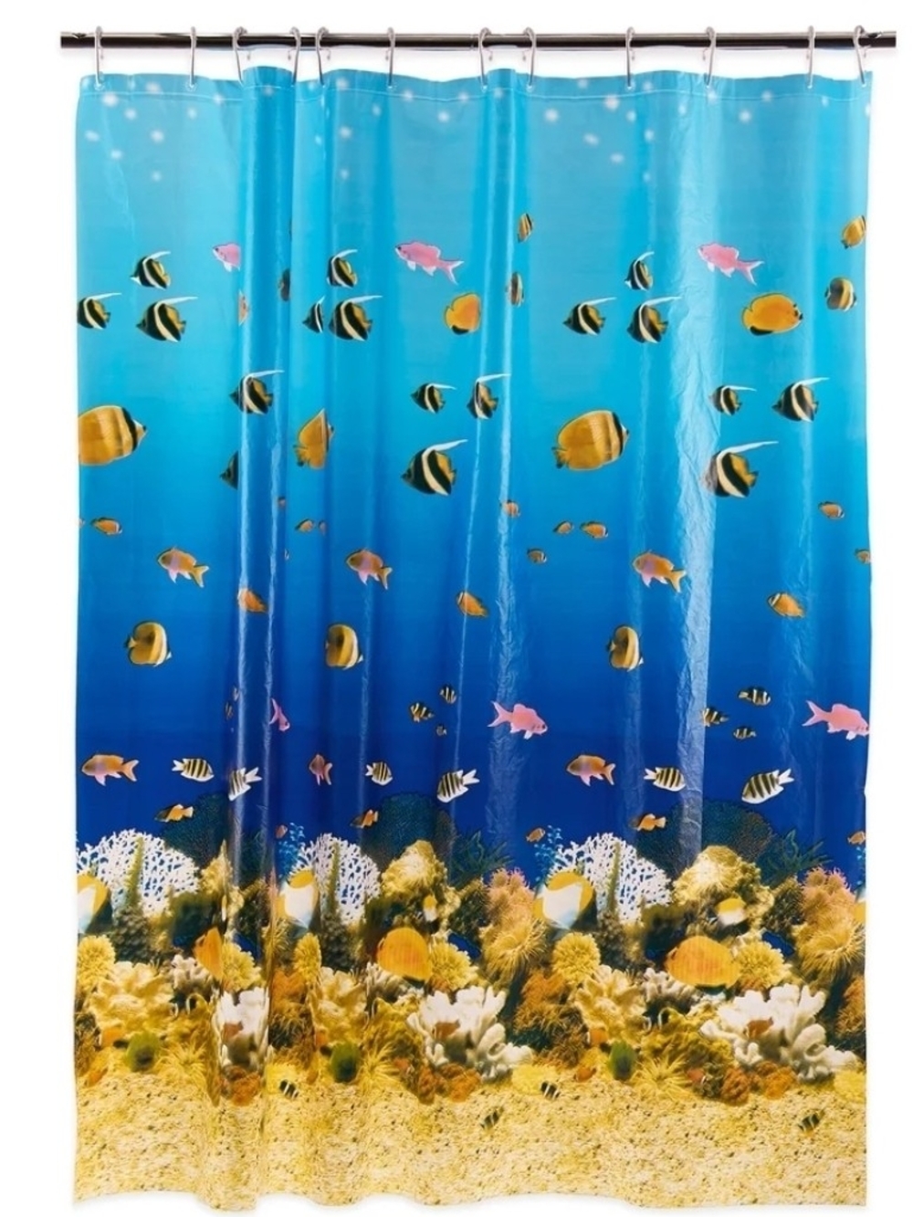 Home Essentials Ocean Reef Vinyl Shower Curtain in Blue and Multicolor - Picture 1 of 5